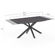 ID MARKET - Table à manger extensible rectangle JASPE 6-10 personnes plateau effet béton pied araignée gris anthracite 160-200cm - vignette