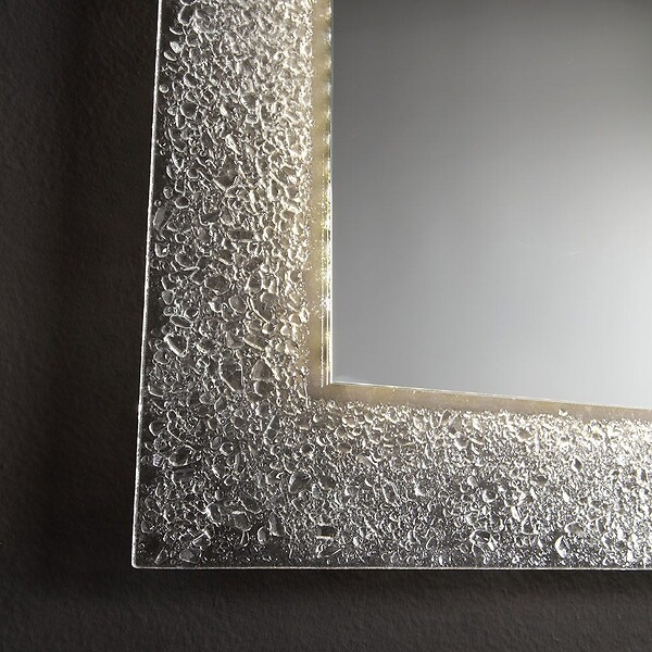 KIAMAMI VALENTINA - Miroir Avec Cadre Réversible En Perles De Verre Glacé 98X70 - large