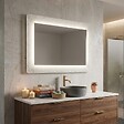 KIAMAMI VALENTINA - Miroir Blanc Encadré En Verre Fusionné Avec Grit Et Led 90X62 - vignette
