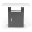 ID MARKET - Ilot central UGO 110 cm bois blanc et gris avec rangements - vignette