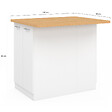 ID MARKET - Ilot central IVO 100 cm blanc avec plan de travail façon hêtre - vignette