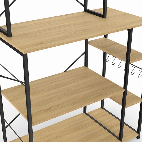 ID MARKET - Etagère de cuisine DETROIT support micro-ondes multi-étagères - large