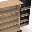 ID MARKET - Buffet bas de cuisine ALTO H.90 cm avec rangements noir et bois - vignette
