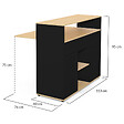 ID MARKET - Meuble de bar extensible en table à manger 2 personnes VITO noir et plateau bois - vignette