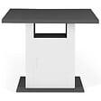 ID MARKET - Ilot central UGO 110 cm plateau bois gris et blanc avec rangements - vignette
