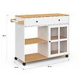 ID MARKET - Desserte de cuisine ACHILLE XXL avec étagère et placard vitré bois et blanc L.100 CM - vignette