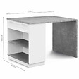 ID MARKET - Ilot central mange debout 4 personnes VITO 130 cm blanc et plateau effet béton - vignette