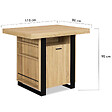 ID MARKET - Ilot central PHOENIX 110 cm bois et noir avec rangements - vignette