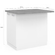 ID MARKET - Ilot central IVO 100 cm blanc avec plan de travail effet béton - vignette