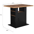 ID MARKET - Ilot central UGO 110 cm bois noir et effet bois foncé HAWKINS avec rangements - vignette