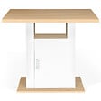 ID MARKET - Ilot central UGO 110 cm bois blanc et imitation hêtre avec rangements - vignette