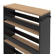 ID MARKET - Desserte de cuisine gain de place HAGA chariot de rangement à étages noir et façon hêtre - vignette