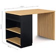ID MARKET - Ilot central mange-debout 4 personnes VITO 130 cm noir et plateau bois - vignette
