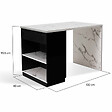 ID MARKET - Ilot central mange debout 4 personnes VITO 130 cm noir et plateau effet marbre ALASKA - vignette