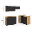 ID MARKET - Cuisine complète d'angle 400 cm SUBTIL avec plan de travail 7 élements bois et noir - vignette
