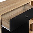 ID MARKET - Meuble de rangement EMMIE scandinave bois et noir avec placard et tiroir - vignette