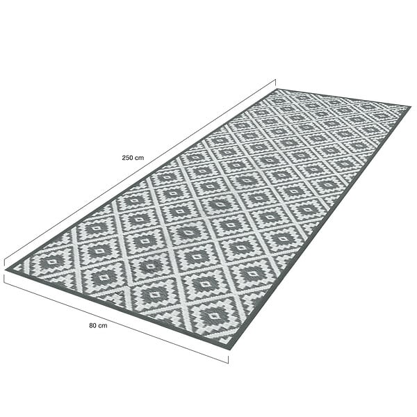 ID MARKET - Tapis extérieur BAHAMAS gris 80 x 250 CM - large