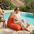 SOO  SANTAI - Pouf piscine XL flottant 140x120x90 cm extérieur piscine terrasse jardin SANS billes orange (LBF140120-6) - vignette