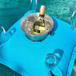 SOO  SANTAI - Coussin bar piscine flottant avec porte-verres 75 × 75 × 25 cm extérieur SANS billes – Bleu (PPF7575-4) - vignette