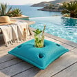 SOO  SANTAI - Coussin bar piscine flottant avec porte-verres 75 × 75 × 25 cm extérieur SANS billes – Vert (PPF7575-2) - vignette