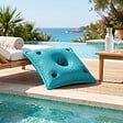 SOO  SANTAI - Coussin bar piscine flottant avec porte-verres 75 × 75 × 25 cm extérieur SANS billes – Vert (PPF7575-2) - vignette