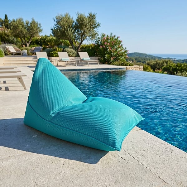 SOO  SANTAI - Pouf piscine XL flottant 140x120x90 cm extérieur piscine terrasse jardin SANS billes bleu (LBF140120-4) - large