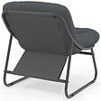ID MARKET - Salon de jardin bas ARONA 4 places en acier gris anthracite et coussins gris avec canapé, fauteuils et table - vignette
