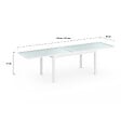 ID MARKET - Salon de jardin MADRID table extensible 135-270 CM et 12 chaises empilables blanc et beige - vignette