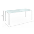 ID MARKET - Salon de jardin MADRID table 190 cm et 8 chaises empilables blanc et beige - vignette