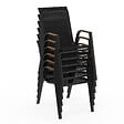 ID MARKET - Salon de jardin NOUMEA table extensible 135/270 CM plateau verre trempé effet bois et 12 chaises empilables noir et bois - vignette