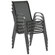 ID MARKET - Salon de jardin POLY table extensible 135-270 CM et 12 chaises bois et gris foncé - vignette