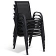 ID MARKET - Salon de jardin POLY table extensible 135-270 CM et 12 chaises bois et noir - vignette