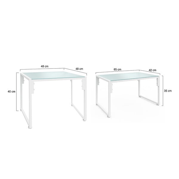 ID MARKET - Salon de jardin bas NAIROBI 8 places salon d'angle en acier blanc et coussins beiges - large