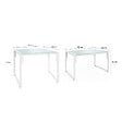 ID MARKET - Salon de jardin bas NAIROBI 8 places salon d'angle en acier blanc et coussins beiges - vignette