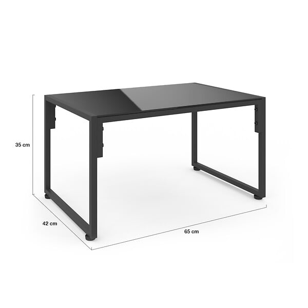 ID MARKET - Salon de jardin bas NAIROBI 4 places en acier gris anthracite - large