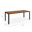 ID MARKET - Salon de jardin NOUMEA table 190 cm plateau verre trempé effet bois et 8 chaises empilables noir et bois - vignette