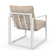 ID MARKET - Salon de jardin bas NAIROBI 6 places en acier blanc et coussins beiges - vignette