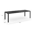 ID MARKET - Salon de jardin MADRID table 240 CM et 10 chaises empilables noir - vignette