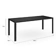 ID MARKET - Salon de jardin MADRID table 190 CM et 8 chaises empilables noires - vignette