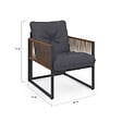 ID MARKET - Salon de jardin bas RIO 8 places salon d'angle structure métal gris anthracite, cordage effet rotin avec coussins gris - vignette