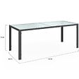 ID MARKET - Salon de jardin MADRID table 190 CM et 8 chaises empilables gris anthracite plateau transparent - vignette