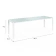 ID MARKET - Salon de jardin MADRID table 240 CM et 10 chaises empilables blanc et beige - vignette