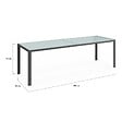 ID MARKET - Salon de jardin MADRID table 240 CM et 10 chaises empilables gris anthracite plateau clair - vignette