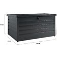 ID MARKET - Coffre de rangement métal verrouillable gris anthracite pour jardin 810L - vignette