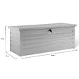 ID MARKET - Coffre de rangement métal verrouillable gris clair pour jardin 600L 165x70x63 cm - vignette