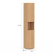 ID MARKET - Meuble colonne salle de bain VICTOR 2 portes 1 niche effet lattes - vignette