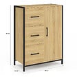 ID MARKET - Commode de rangement salle de bain DETROIT 3 tiroirs 1 placard design industriel - vignette