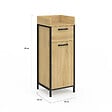 ID MARKET - Colonne de rangement d'appoint salle de bain DETROIT 1 tiroir 1 placard design industriel - vignette