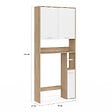 ID MARKET - Meuble étagère dessus WC WALLIS bois façon hêtre et blanc - vignette