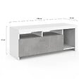 ID MARKET - Meuble TV 110 cm MALO blanc et placard effet béton - vignette